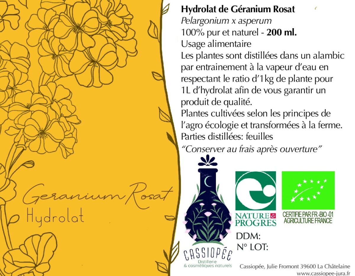 Hydrolat de géranium rosat