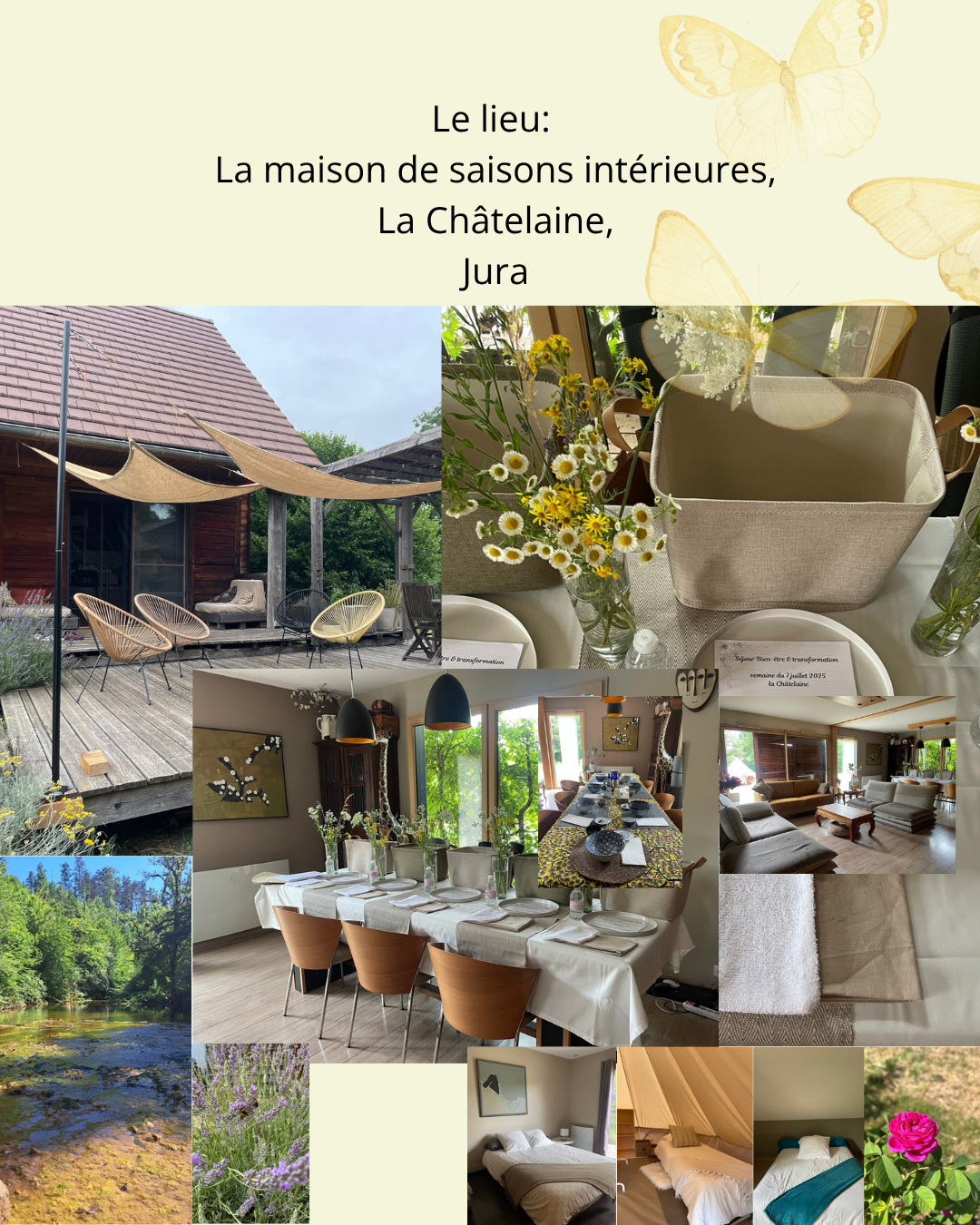 Sejour Bien Etre et transformation dans le Jura 📍 La Maison des Saisons Interieures – Village de La Chatelaine 📅 Du dimanche 5 juillet au samedi 11 juillet Offrez vous une semaine pour ralentir4 - Cassiopée Jura